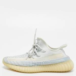 Yeezy x Adidas Blue/White Knit Fabric Boost 350 V2 Cloud- White Sneakers Size 39 1/3