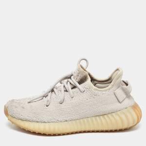 Yeezy x Adidas Grey Knit Fabric Boost 350 V2 Sneakers Size 38