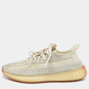 Pre Owned Yeezy x Adidas Beige Fabric Boost 350 V2 Yeshaya Sneakers Size 41 1/3