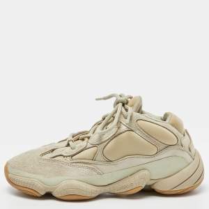 Pre Owned Yeezy x Adidas Green Neoprene and Suede Yeezy 500 Stone Sneakers Size 39 1/3