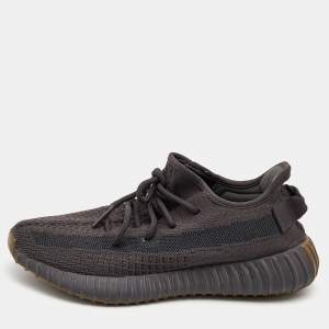 Pre Owned Yeezy x Adidas Grey Knit Fabric Boost 350 V2 Cinder Sneakers Size 40