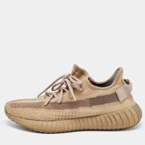 Yeezy x adidas Brown Knit Fabric Boost 350 V2  Earth Sneakers Size 39 1/3