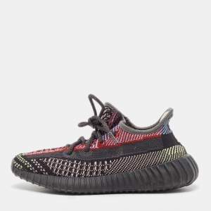 Pre Owned Yeezy x Adidas Multicolor Knit Fabric Boost 350 V2 Yecheil (Non-Reflective) Sneakers Size 38
