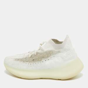 Yeezy x Adidas White Knit Fabric Boost 380 Calcite-Glow Sneakers Size 39 1/3