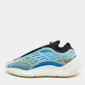 Pre Owned Yeezy x Adidas Blue Mesh and Rubber Boost 700 V3 Arzareth Sneakers Size 38