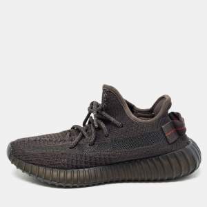 Yeezy x Adidas Black Knit Fabric Boost 350 V2 Black Non-Reflective Sneakers Size 36 2/3