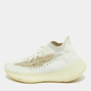 Pre Owned Yeezy x Adidas White Knit Fabric Boost 380 Calcite Glow Sneakers Size 39 1/3