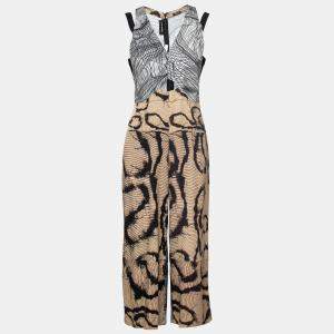 Yigal Azrouel Multicolor Abstract Print Strappy Cropped Jumpsuit M