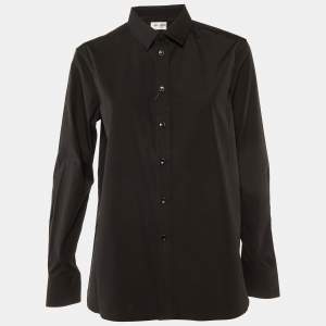  Saint Laurent Paris Black Cotton Button Front Shirt L