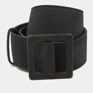 Yves Saint Laurent Black Fabric Waist Belt 90CM