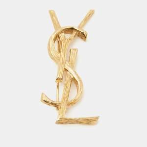 Pre Owned Yves Saint Laurent Opyum Gold Tone Brooch