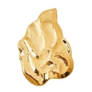 Pre Owned Yves Saint Laurent Vintage Textured Gold Tone Pin Brooch