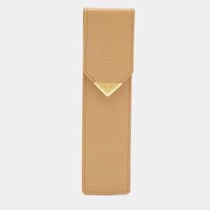 Yves Saint Laurent Beige Leather Pen Case