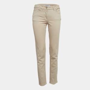 Yves Saint Laurent Vintage Beige Gabardine Cotton Trousers M