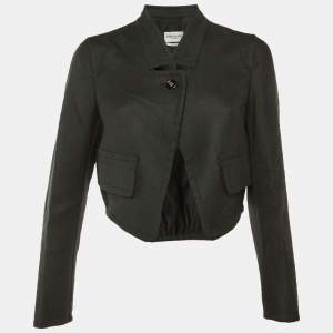 مملوكة مسبقًا Yves Saint Laurent Rive Gauche Deep Green Wool Cropped Jacket M