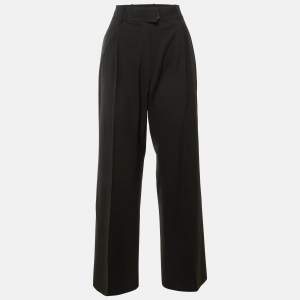 مملوكة مسبقًا بنطلون إيف سان لوران ريف غوش صوف أسود بقصة ساق مستقيمة مقاس صغير (سمول)