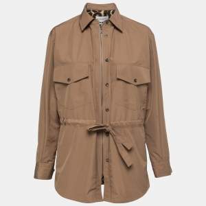 Yves Saint Laurent Brown Zip-Up Shirt Jacket M