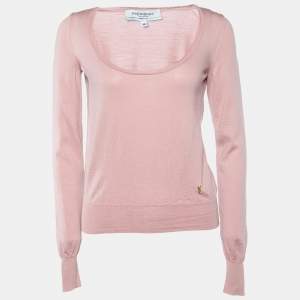 Yves Saint Laurent Pink Wool Cropped Sweater M