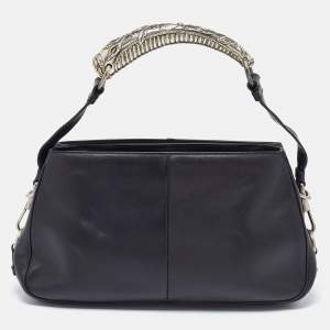 Yves Saint Laurent Black Leather Mombasa Hob Shoulder Bag