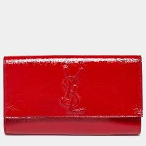 Yves Saint Laurent Red Patent Leather Belle De Jour Flap Clutch