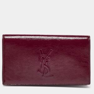 Yves Saint Laurent Burgundy Patent Leather Belle De Jour Clutch