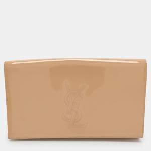 Yves Saint Laurent Beige Patent Leather Belle De Jour Clutch