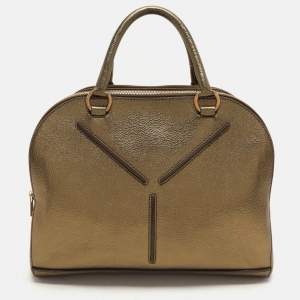 Yves Saint Laurent Gold Leather Sac 32 Tote