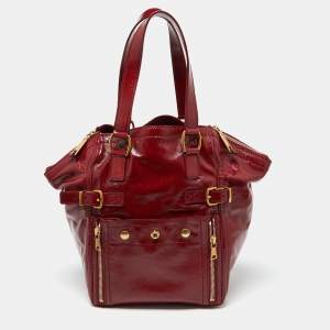 Yves Saint Laurent Red Patent Leather Downtown Tote