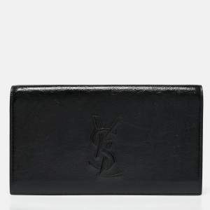 Yves Saint Laurent Black Patent Leather Belle De Jour Clutch