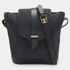 Yves Saint Laurent Blue Leather and PVC Vintage Bucket Bag