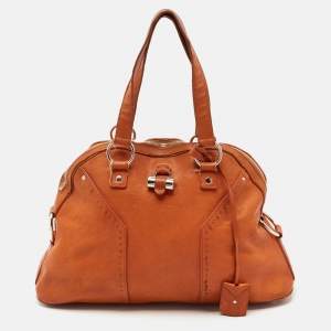Yves Saint Laurent Brown Leather Large Muse Bag