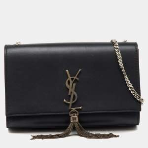 Saint Laurent Black Leather Medium Kate Tassel Chain Shoulder Bag