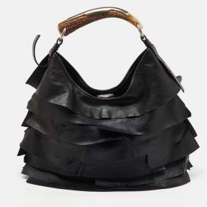 Yves Saint Laurent Black Leather St. Tropez Mombasa Hobo