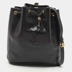 Yves Saint Laurent Black Leather Vintage Bucket Bag