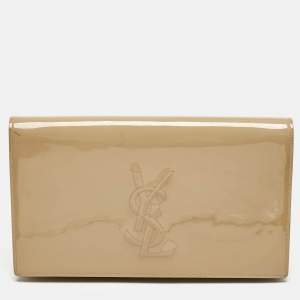 Yves Saint Laurent Beige Patent Leather Belle De Jour Clutch