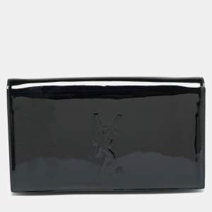 Pre Owned Yves Saint Laurent Belle De Jour Black Patent Leather Clutch