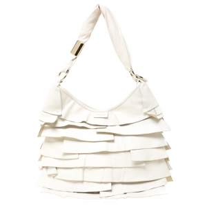 Pre Owned Saint Laurent Paris White Leather St. Tropez Hobo
