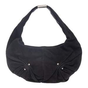 Pre Owned Yves Saint Laurent Black Suede Small Hobo