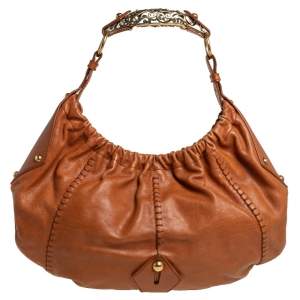 Pre Owned Yves Saint Laurent Tan Leather Vincennes Mombasa Hobo