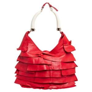 Yves Saint Laurent Red Leather St.Tropez Mombasa Hobo