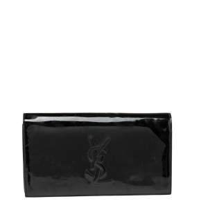 Pre Owned Yves Saint Laurent Black Patent Leather Belle De Jour Clutch