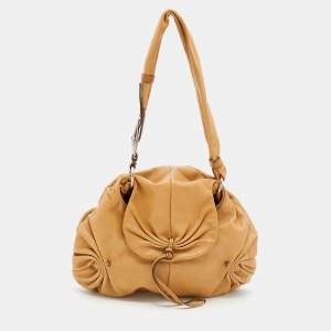 Yves Saint Laurent By Tom Ford Tan Leather Gathered Shoulder Bag