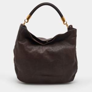Yves Saint Laurent Brown Leather Roady Hobo