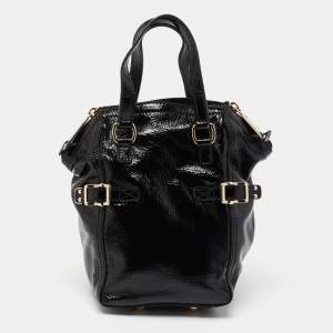 Pre Owned Yves Saint Laurent Black Leather Mini Downtown Tote