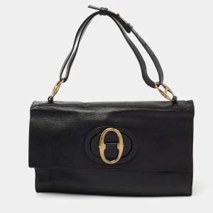 Yves Saint Laurent Black Leather Flap Top Handle Bag