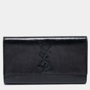Pre Owned Yves Saint Laurent Black Patent Leather Belle De Jour Clutch