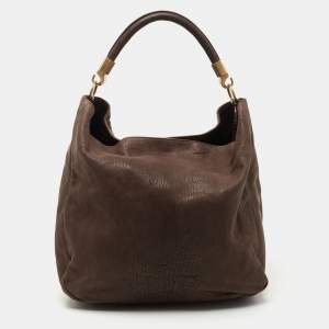 Yves Saint Laurent Brown Leather Large Roady Hobo