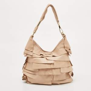Yves Saint Laurent Beige Leather Small St Tropez Hobo