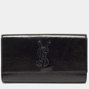 Pre Owned Yves Saint Laurent Black Patent Leather Belle De Jour Clutch