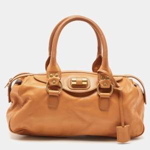 Yves Saint Laurent Tan Leather Muse Bowler Bag